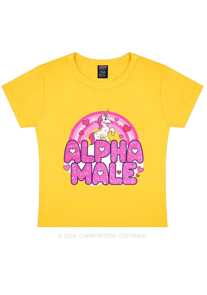 Alpha Male Unicorn Y2K Valentine's Day Baby Tee Cherrykitten