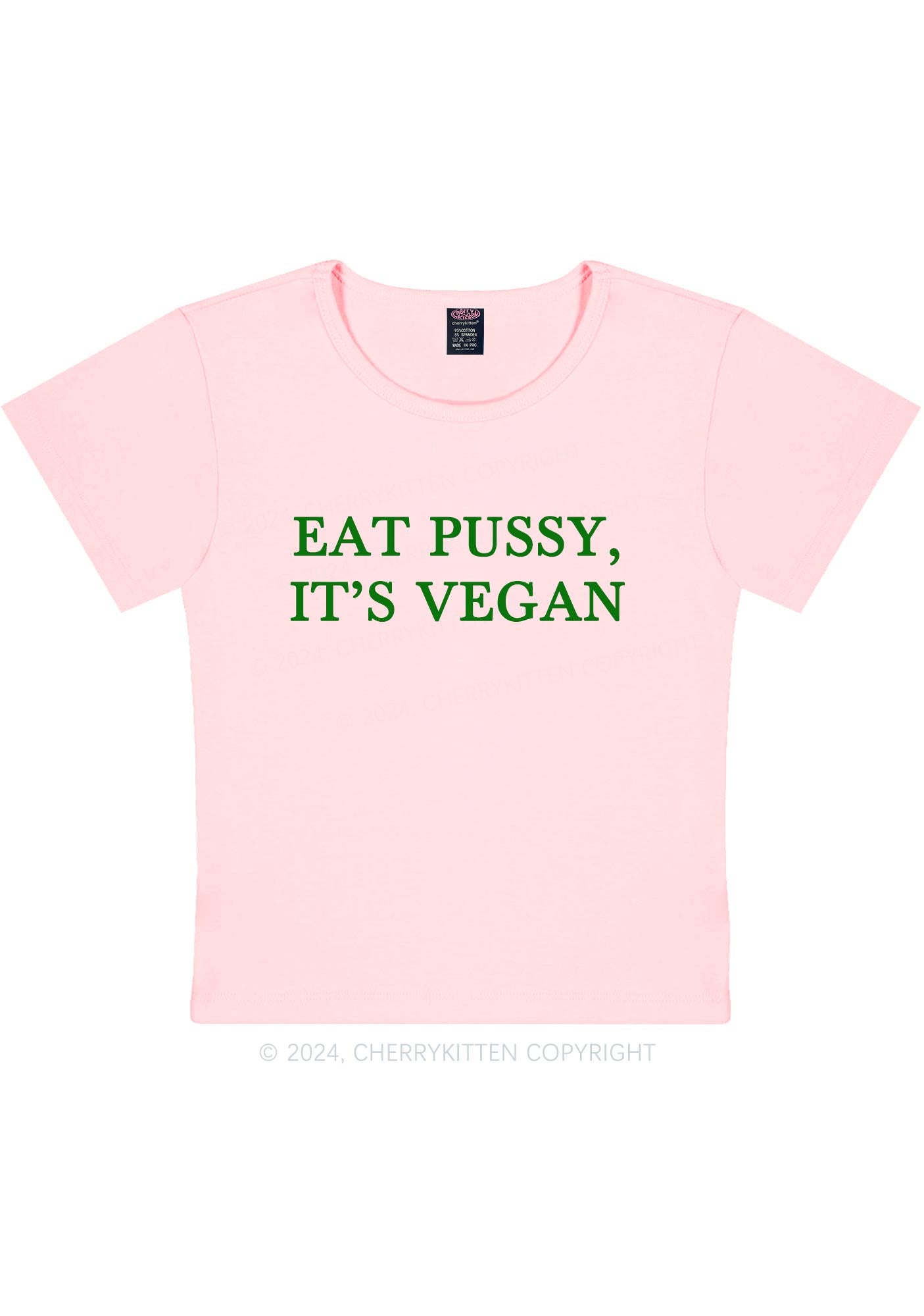 Eat Puxxy It's Vegan Y2K Baby Tee Cherrykitten