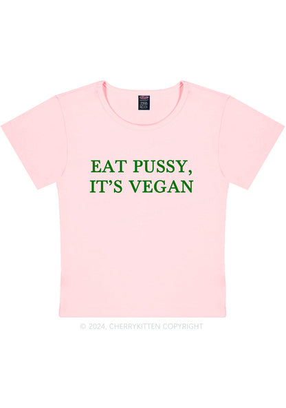 Eat Puxxy It's Vegan Y2K Baby Tee Cherrykitten