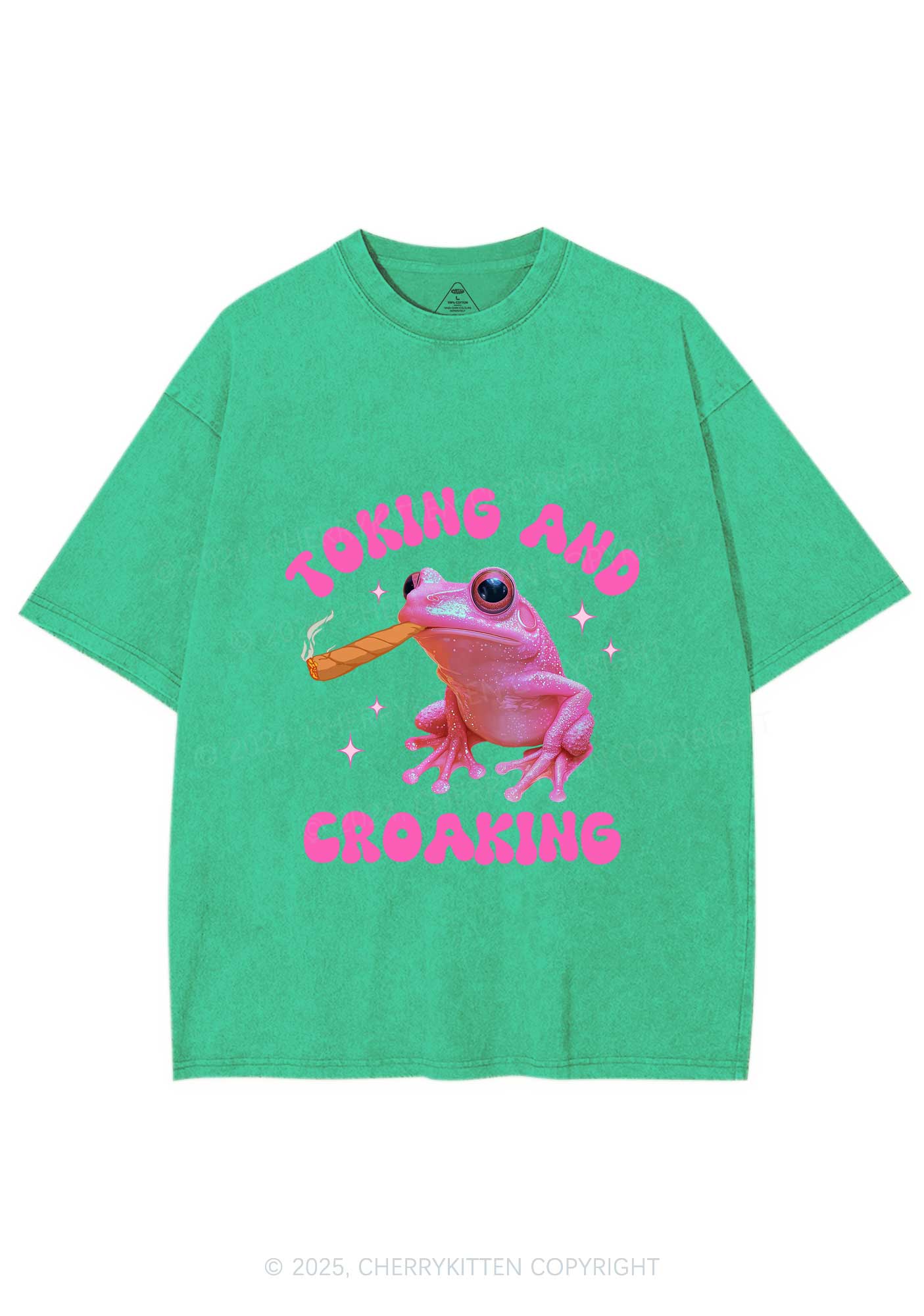 Toking And Croaking Y2K Washed Tee Cherrykitten