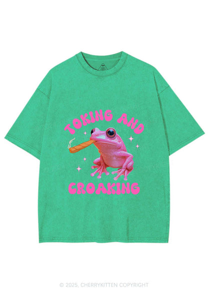 Toking And Croaking Y2K Washed Tee Cherrykitten