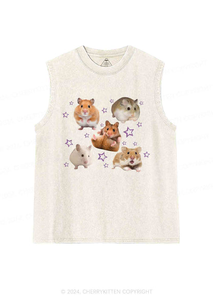 Cute Hamsters Y2K Washed Tank Cherrykitten