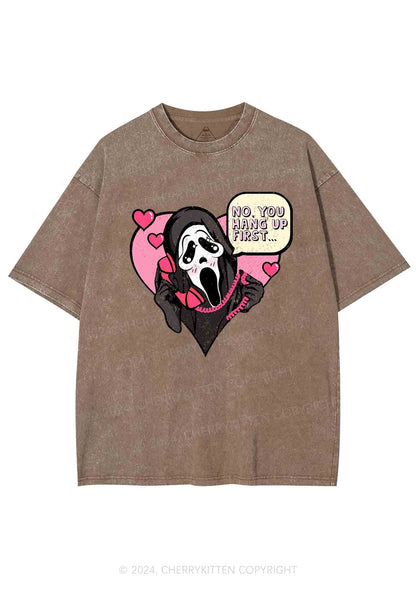 Halloween Skeleton Heart Y2K Washed Tee Cherrykitten