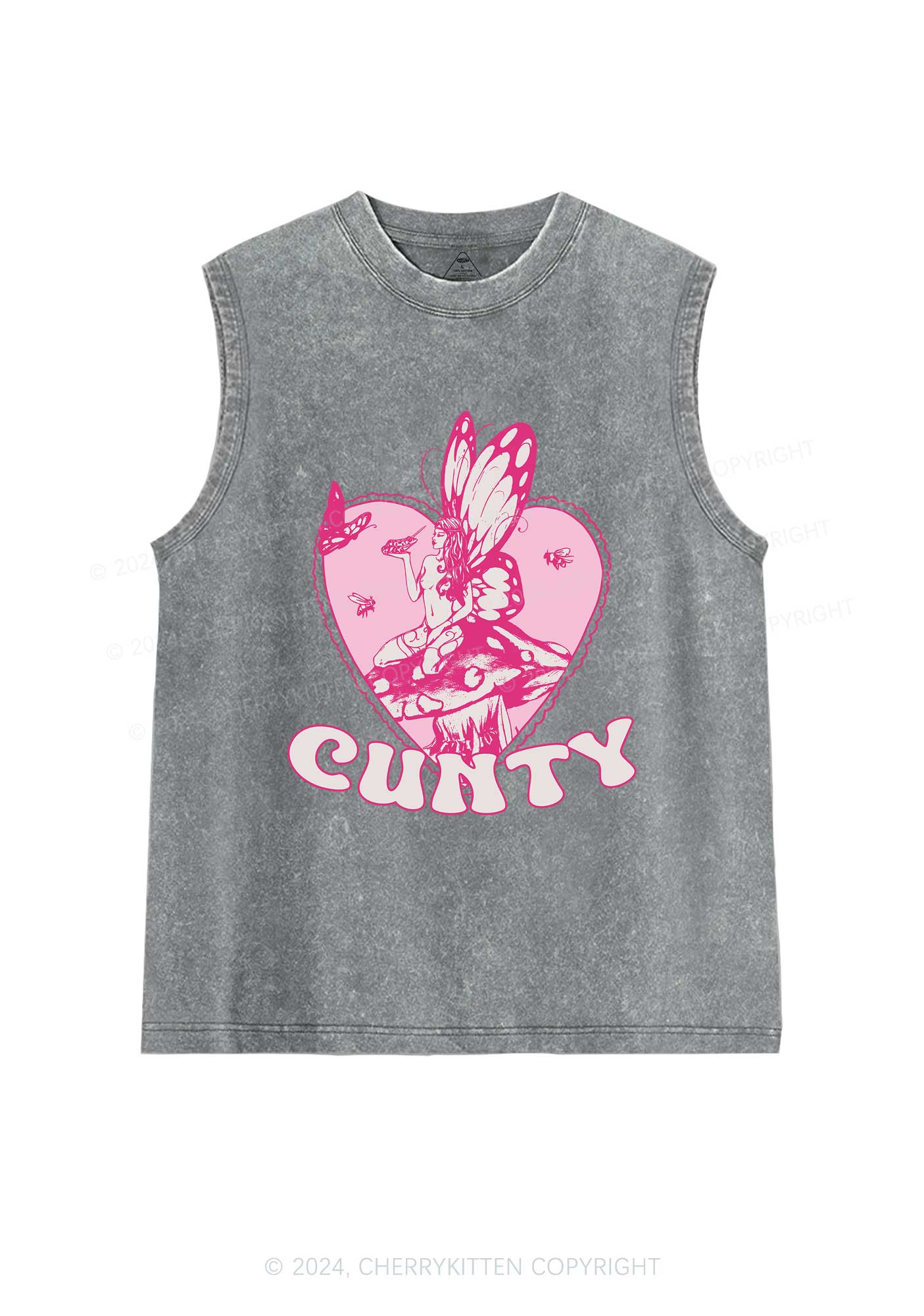 Butterfly Cxnty Y2K Washed Tank Cherrykitten