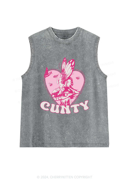 Butterfly Cxnty Y2K Washed Tank Cherrykitten