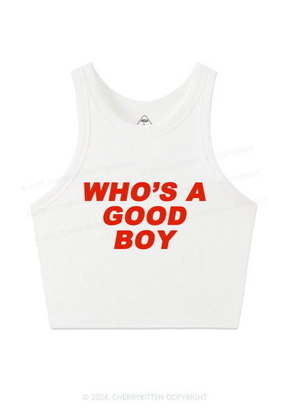 Who's A Good Boy Y2K Crop Tank Top Cherrykitten