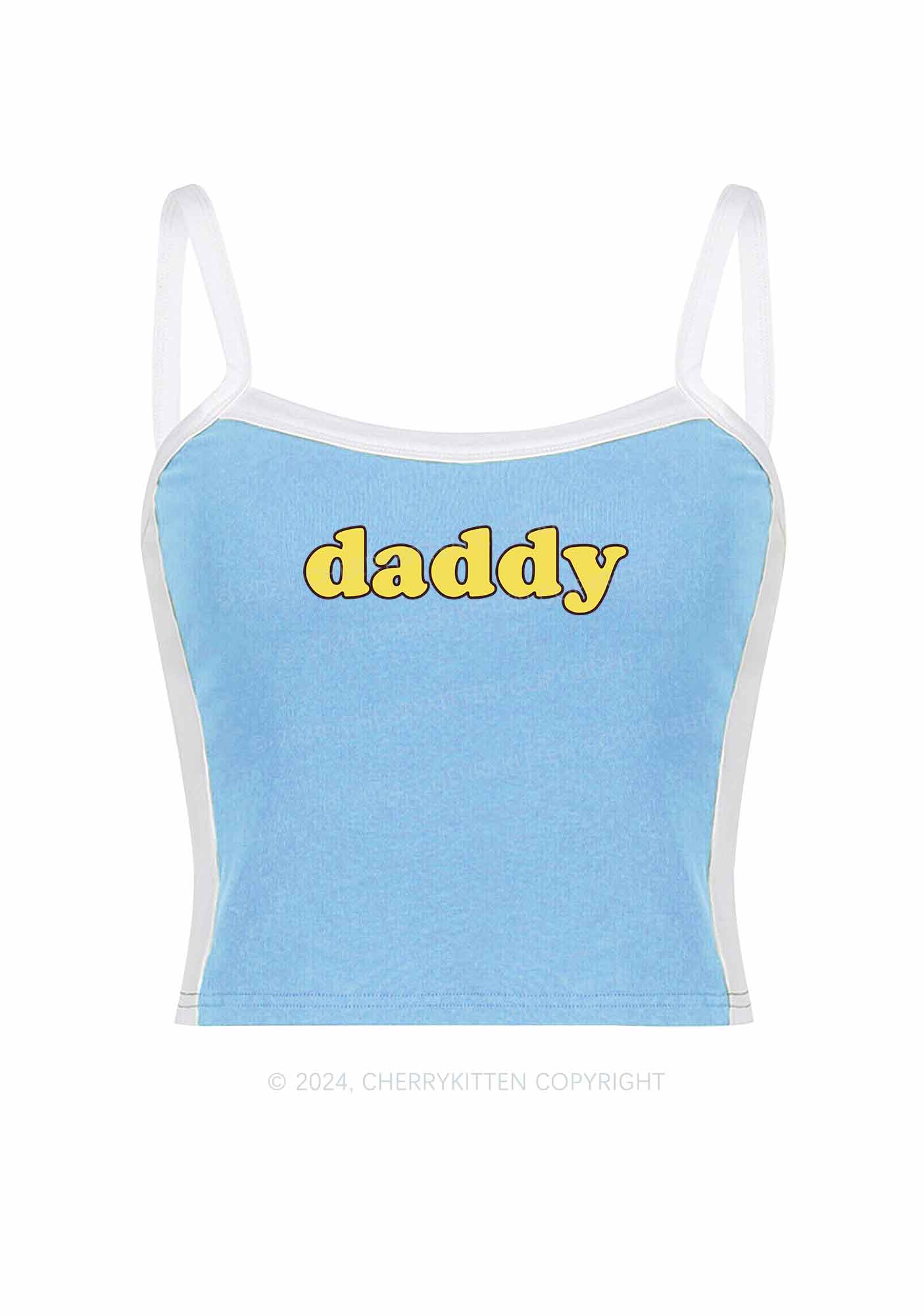 Daddy Y2K Color Block Crop Cami Top Cherrykitten