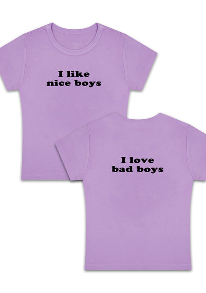 Curvy Nice&Bad Boys Two Sides Baby Tee