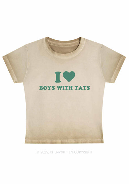 I Love Boys With Tats Y2K Vintage Classic Tee Cherrykitten