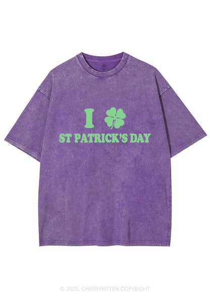 I Love St Patricks Y2K Washed Tee Cherrykitten