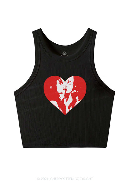 Kiss Girl Y2K Valentine's Day Crop Tank Top Cherrykitten