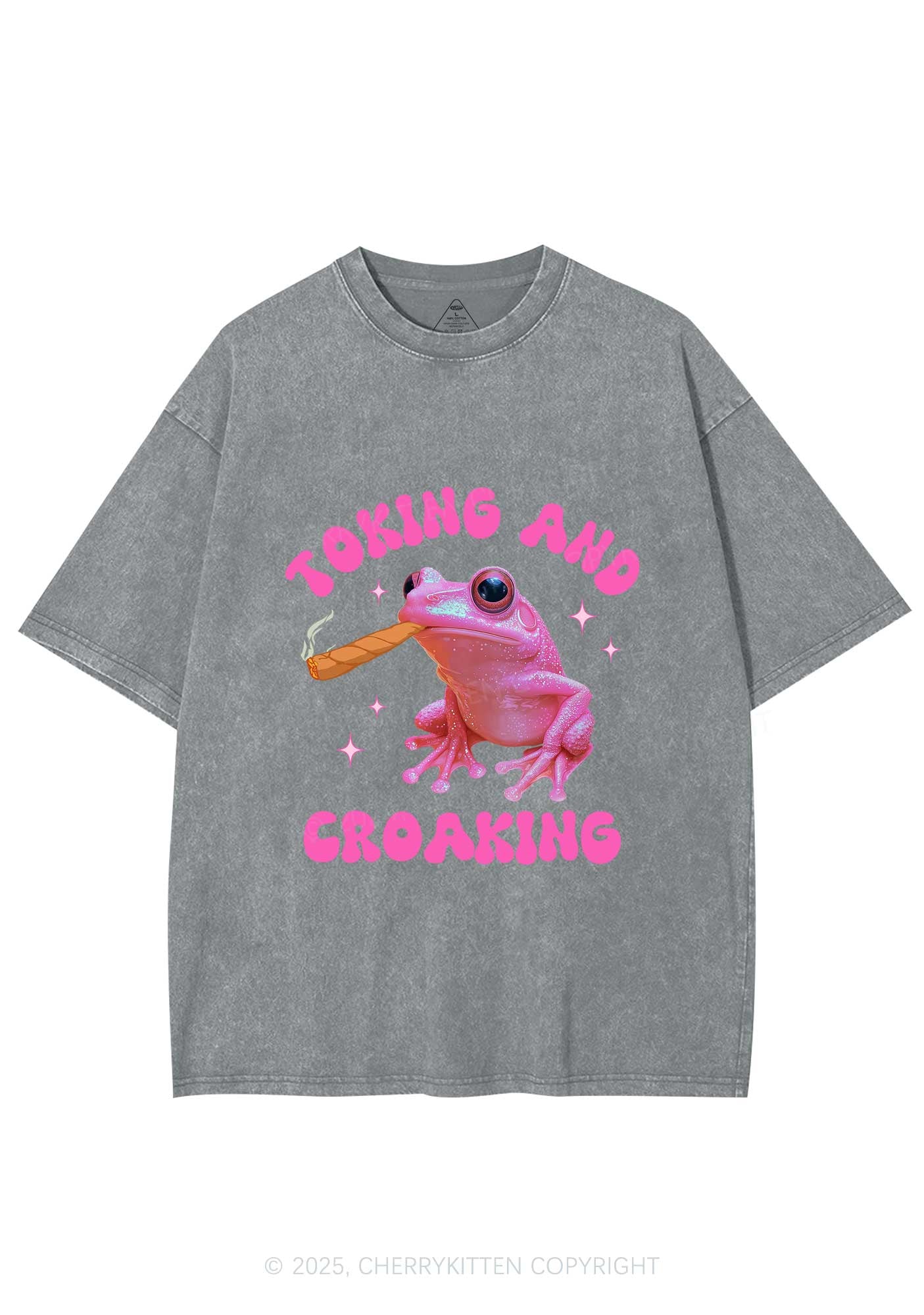 Toking And Croaking Y2K Washed Tee Cherrykitten