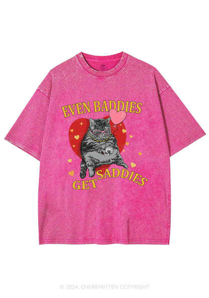 Heart Balloon Kitten Y2K Valentine's Day Washed Tee Cherrykitten