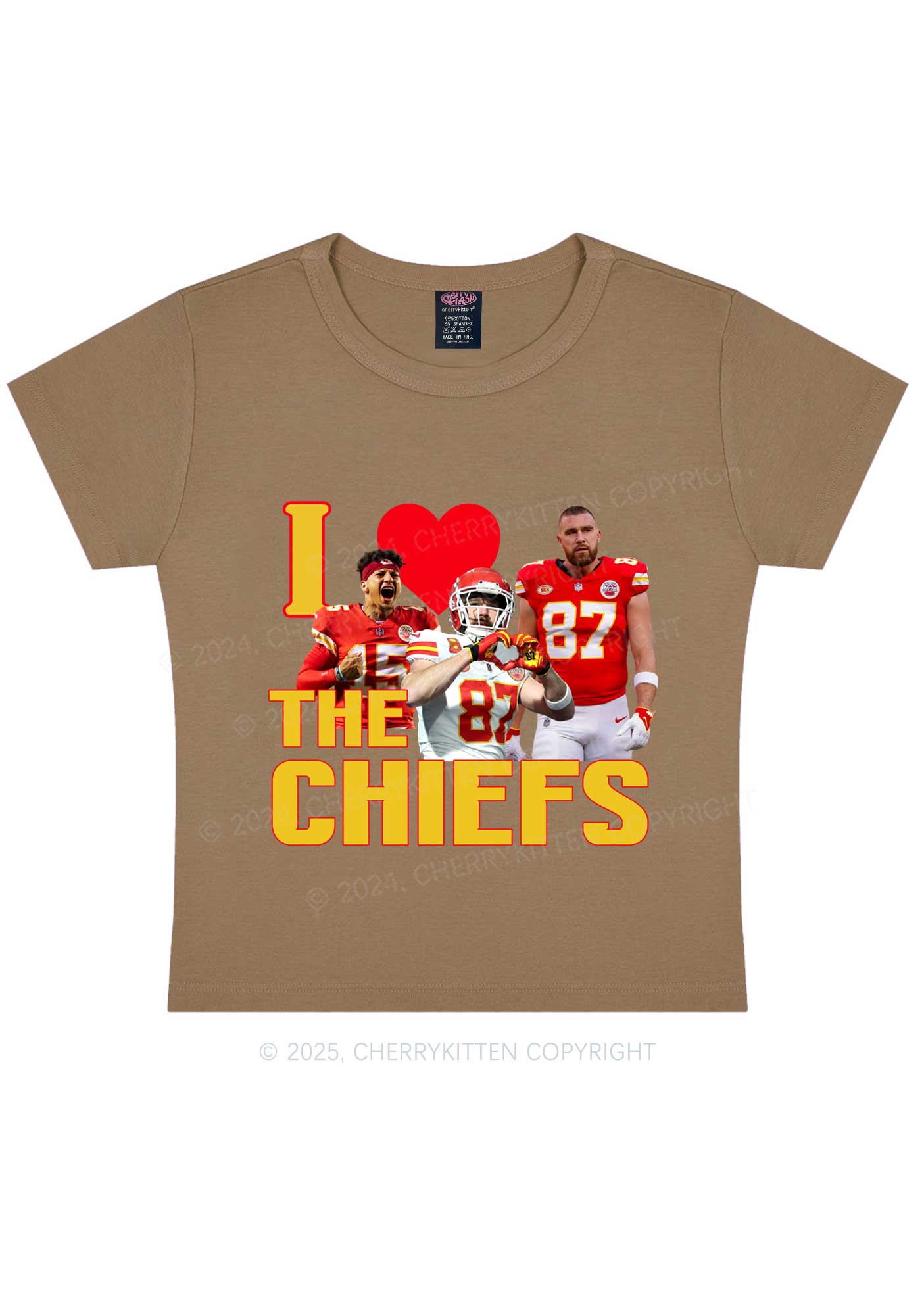 Custom I Love Chiefs Y2K Super Bowl Baby Tee Cherrykitten