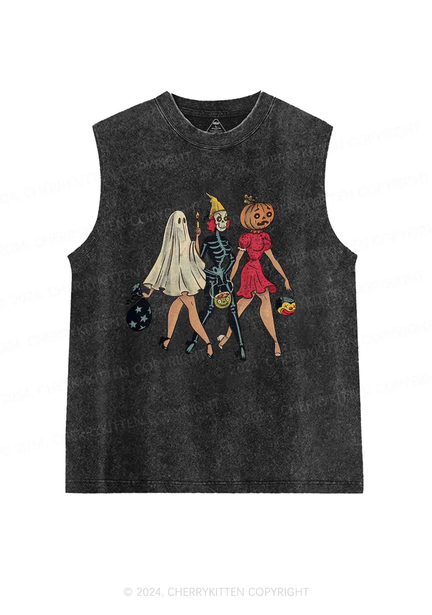 Halloween Ladies Y2K Washed Tank Cherrykitten