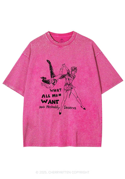 What All Men Want Y2K Washed Tee Cherrykitten