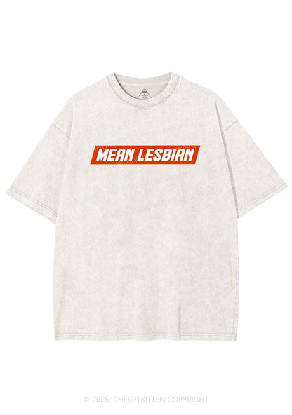 Mean Lesbian Y2K Washed Tee Cherrykitten