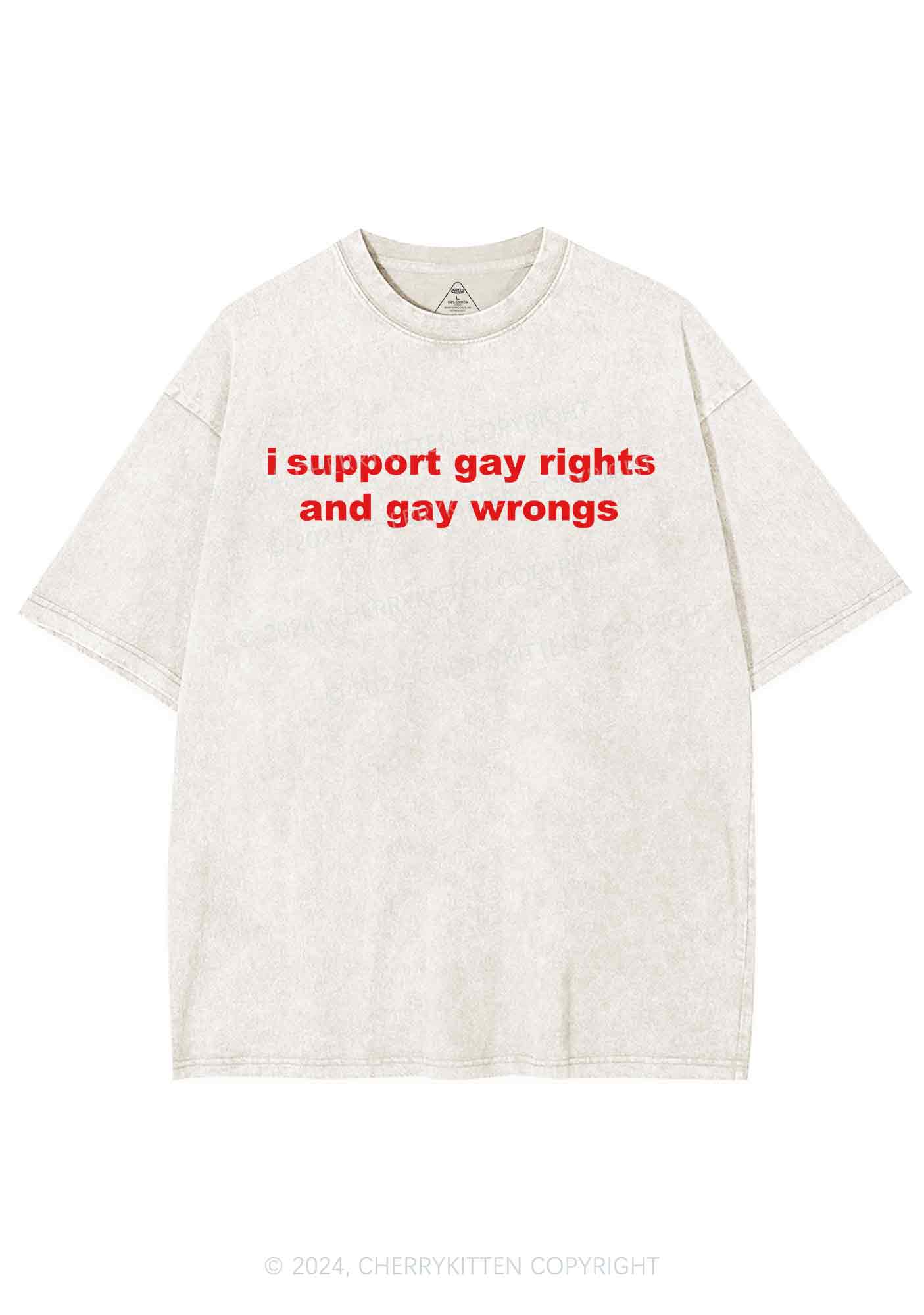 Support Gay Rights Y2K Washed Tee Cherrykitten