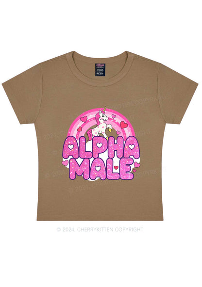 Alpha Male Unicorn Y2K Valentine's Day Baby Tee Cherrykitten