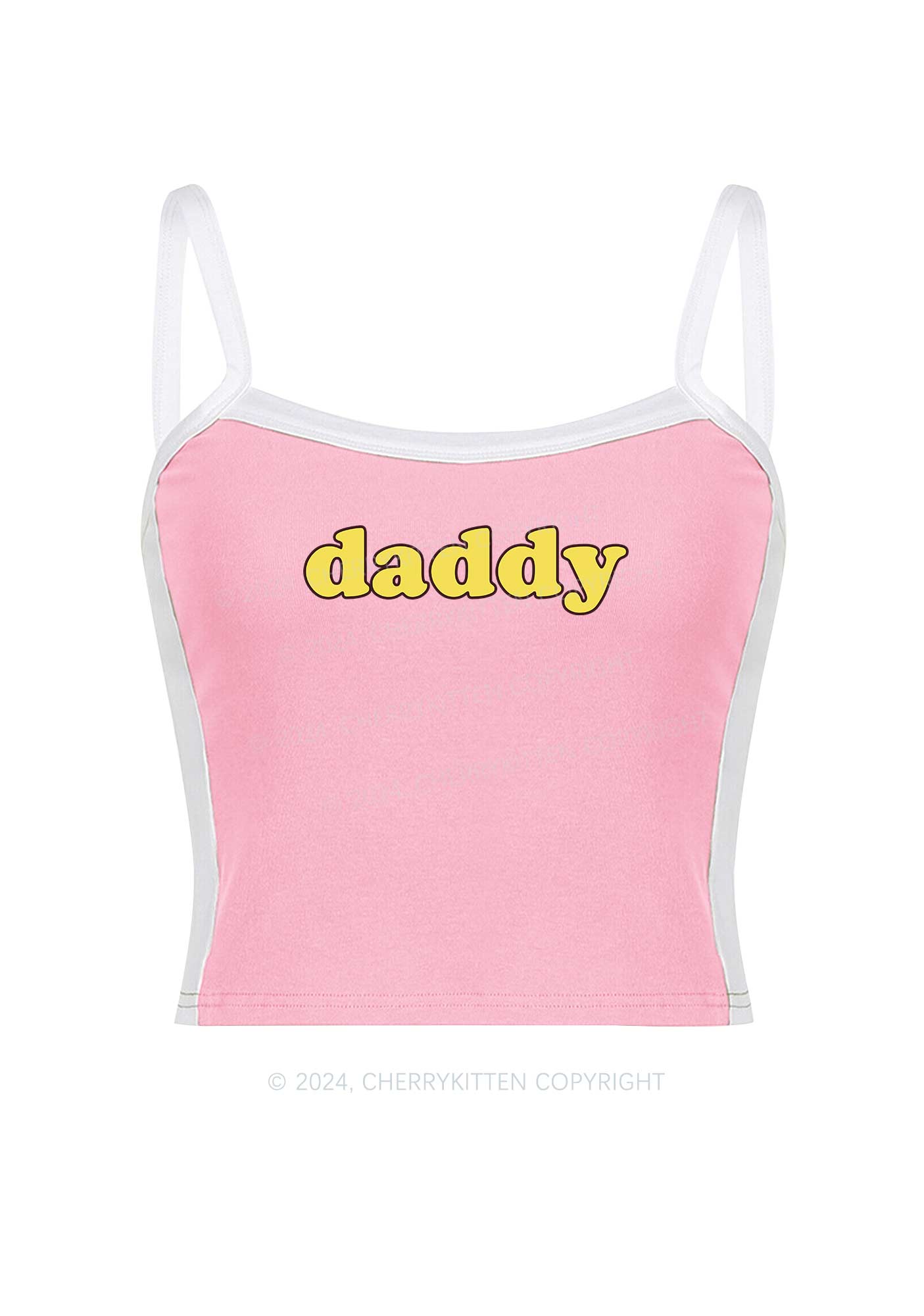 Daddy Y2K Color Block Crop Cami Top Cherrykitten