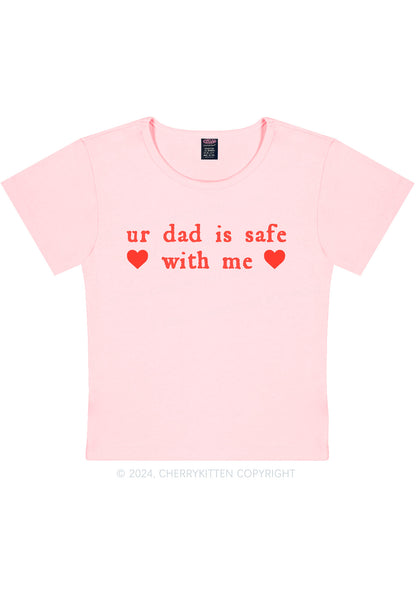 Ur Dad Is Safe With Me Y2K Baby Tee Cherrykitten