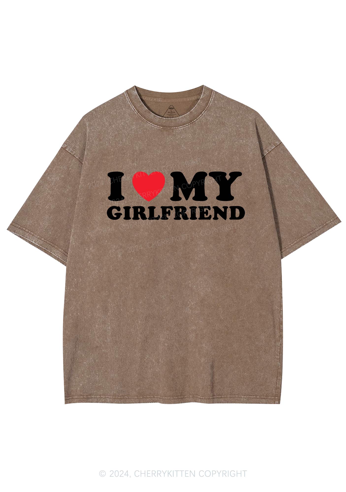 I Love Girlfriend Y2K Valentine's Day Washed Tee Cherrykitten