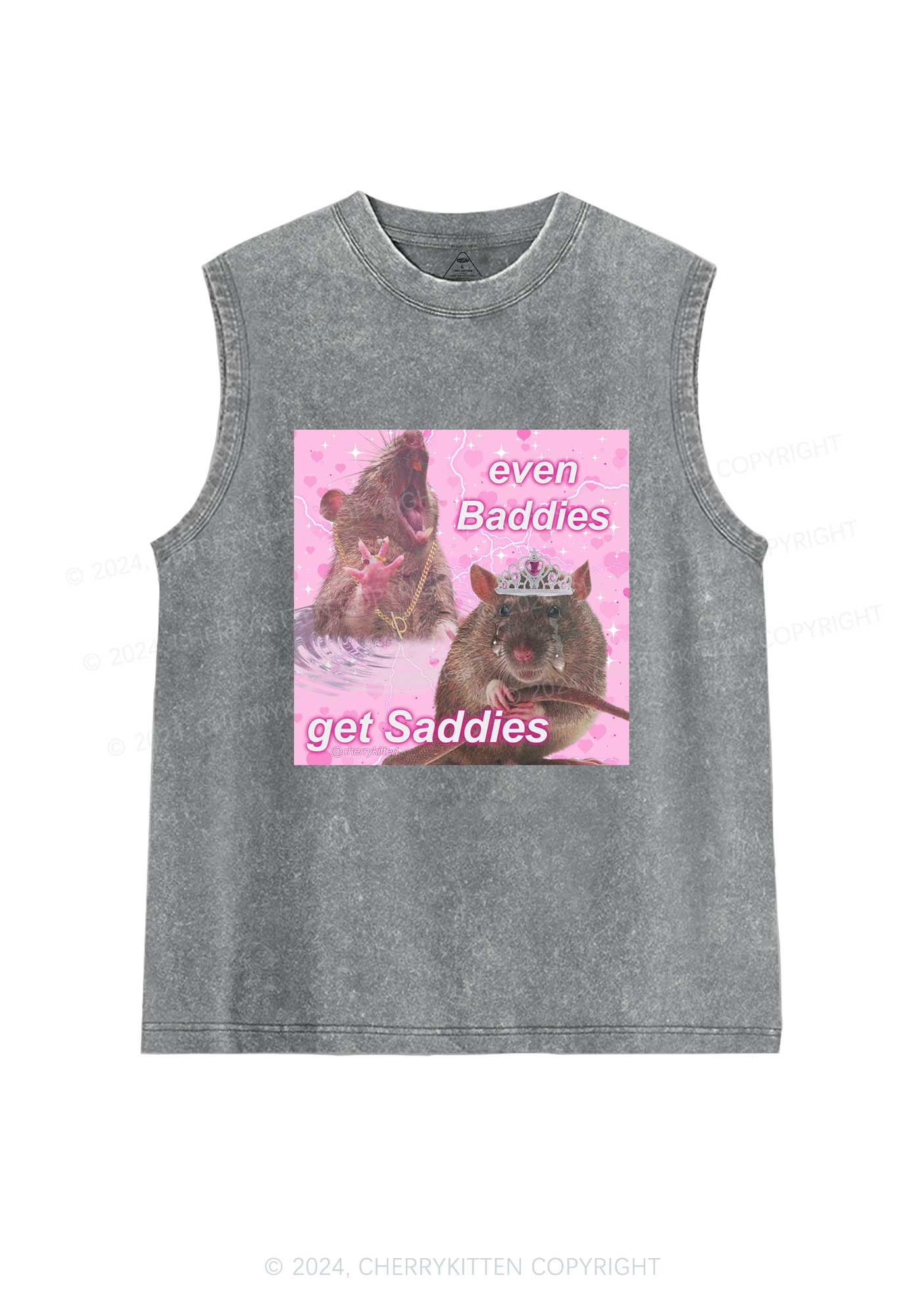 Rat Princess Get Saddies Y2K Washed Tank Cherrykitten