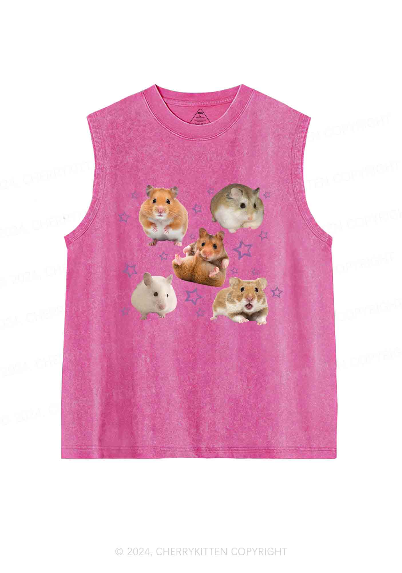 Cute Hamsters Y2K Washed Tank Cherrykitten