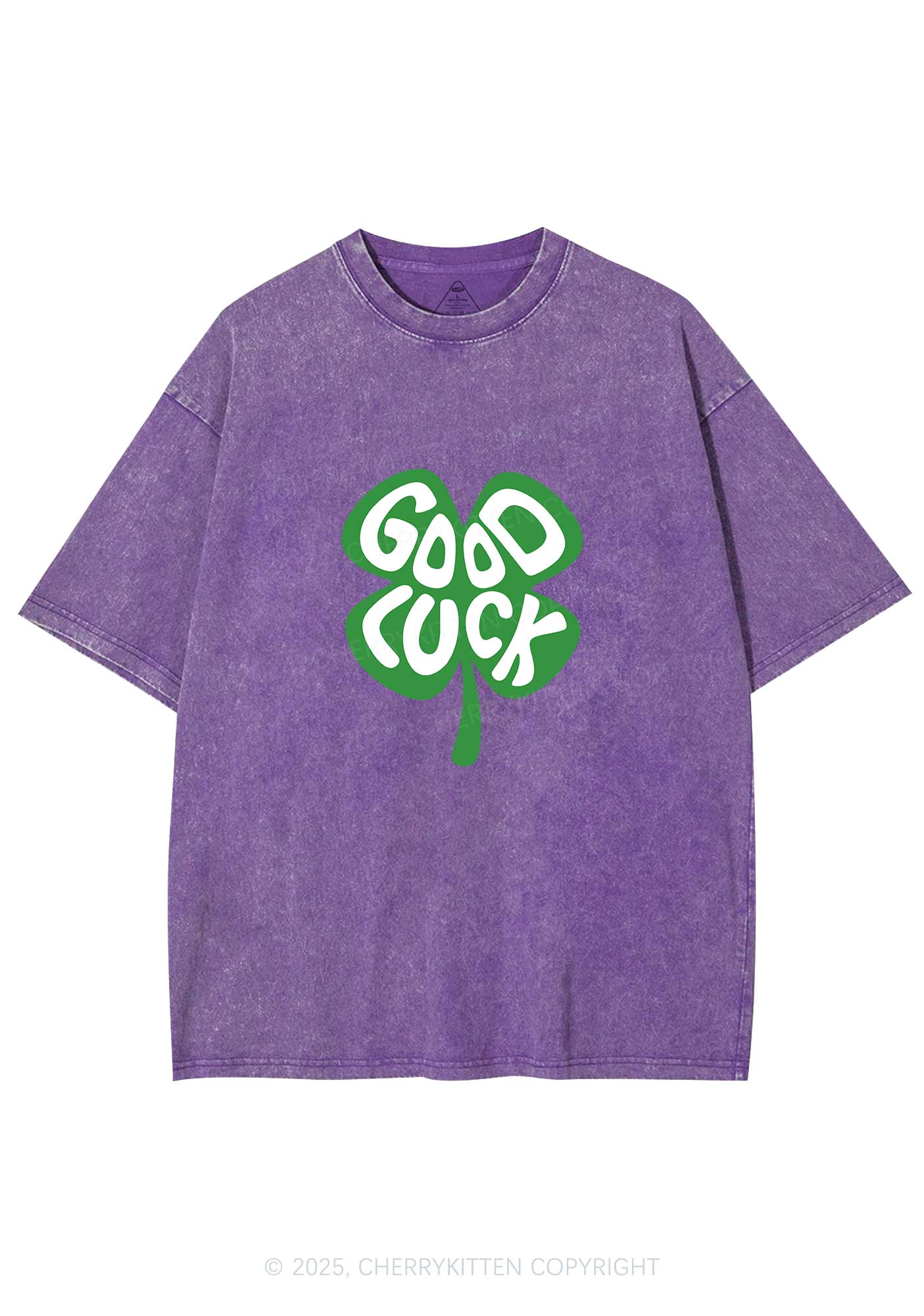 Good Luck St Patricks Y2K Washed Tee Cherrykitten