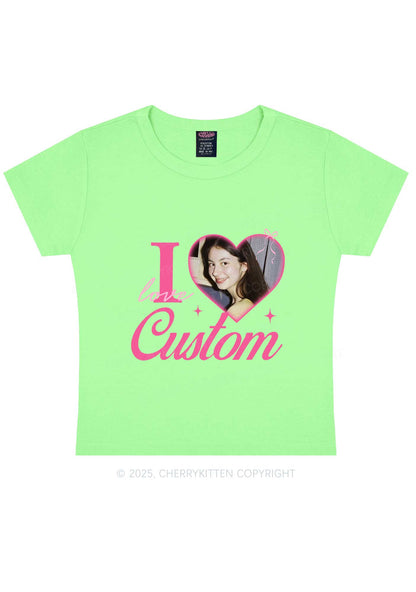 I Love Custom Photo Y2K Valentine's Day Baby Tee Cherrykitten