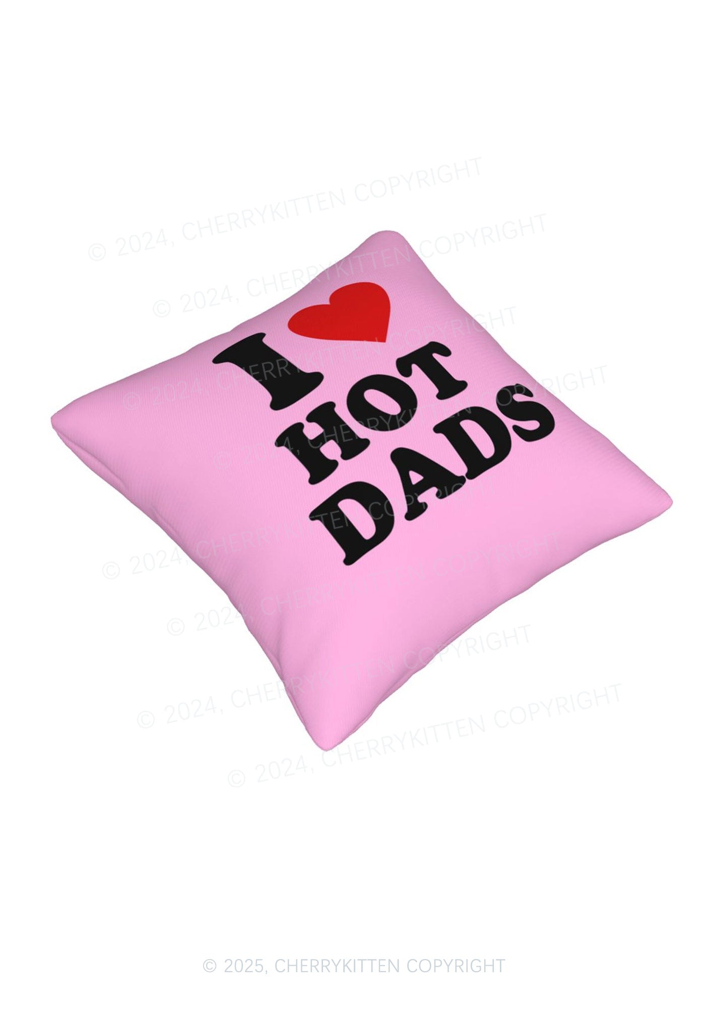 I Love Hot Dads Y2K Throw Pillow Cover Cherrykitten