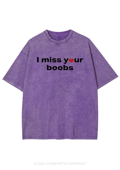 Miss Your Bxxbs Y2K Valentine's Day Washed Tee Cherrykitten