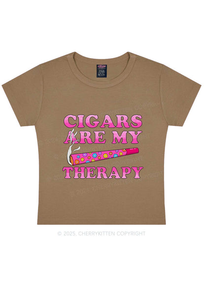 Cigars Are My Therapy Y2K Baby Tee Cherrykitten