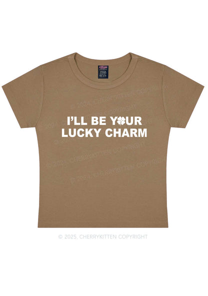 Be Your Lucky Charm St Patricks Y2K Baby Tee Cherrykitten