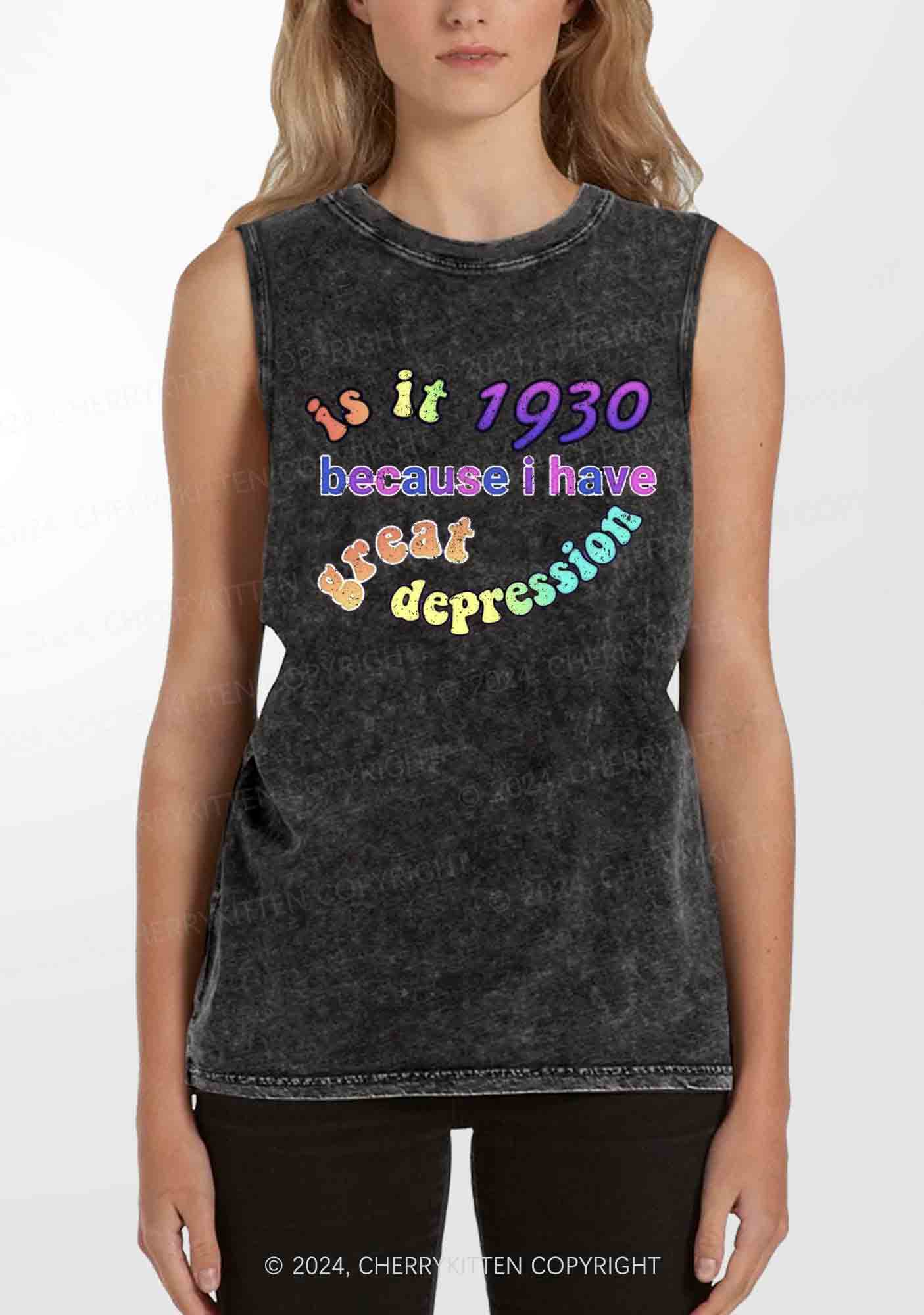 Great Depression Y2K Washed Tank Cherrykitten