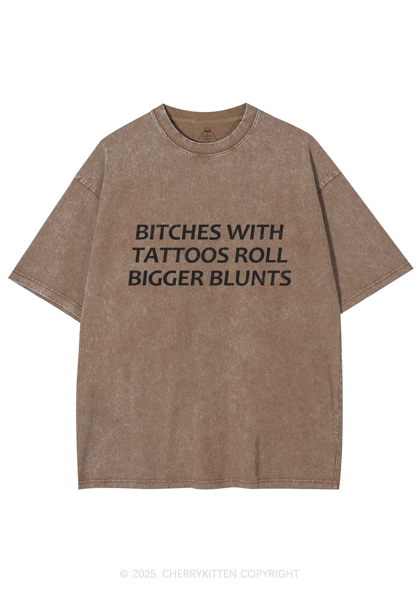 Bxxches Roll Bigger Blunts Y2K Washed Tee Cherrykitten