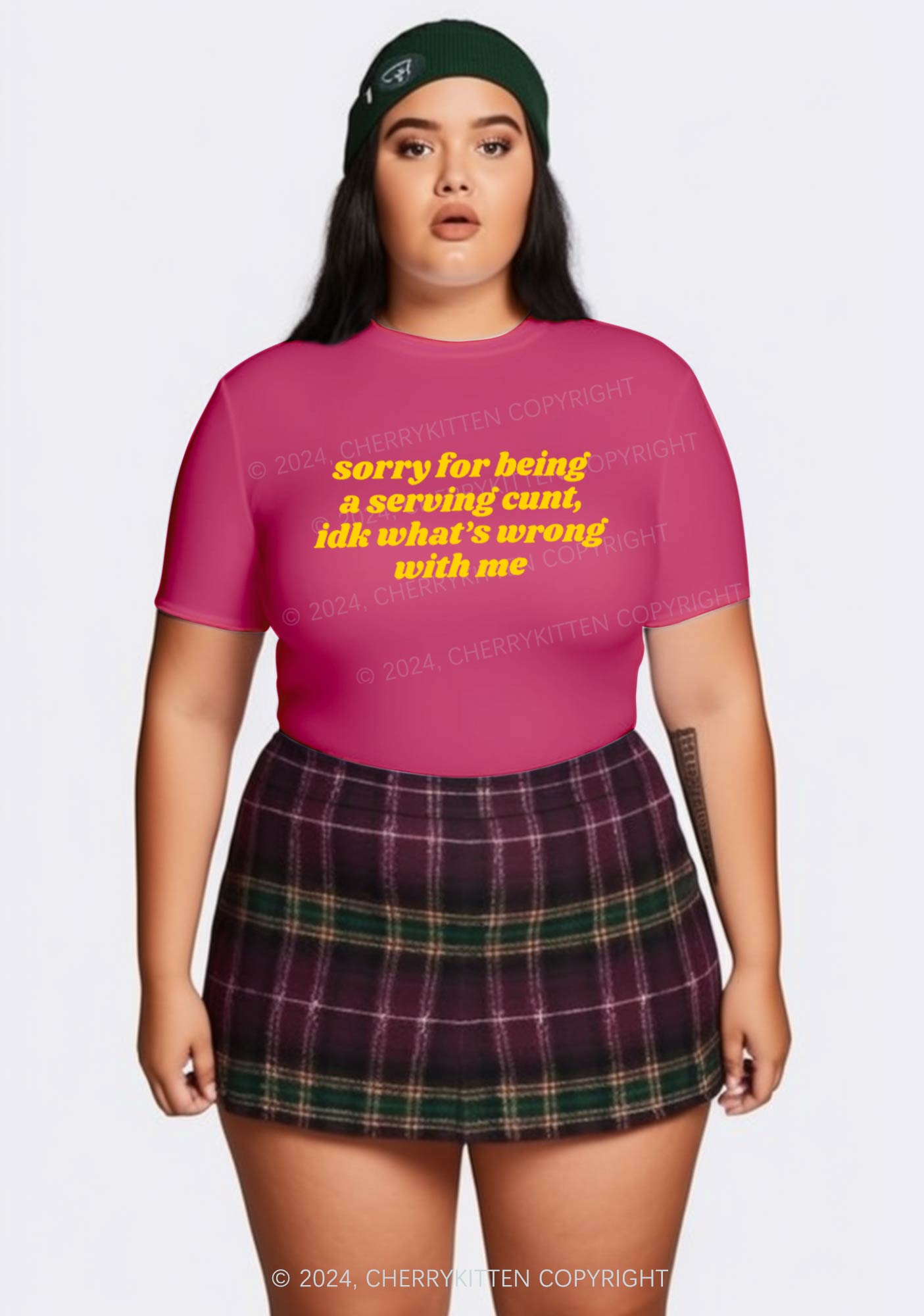 Curvy Sorry For Serving Cxxt Y2K Baby Tee Cherrykitten