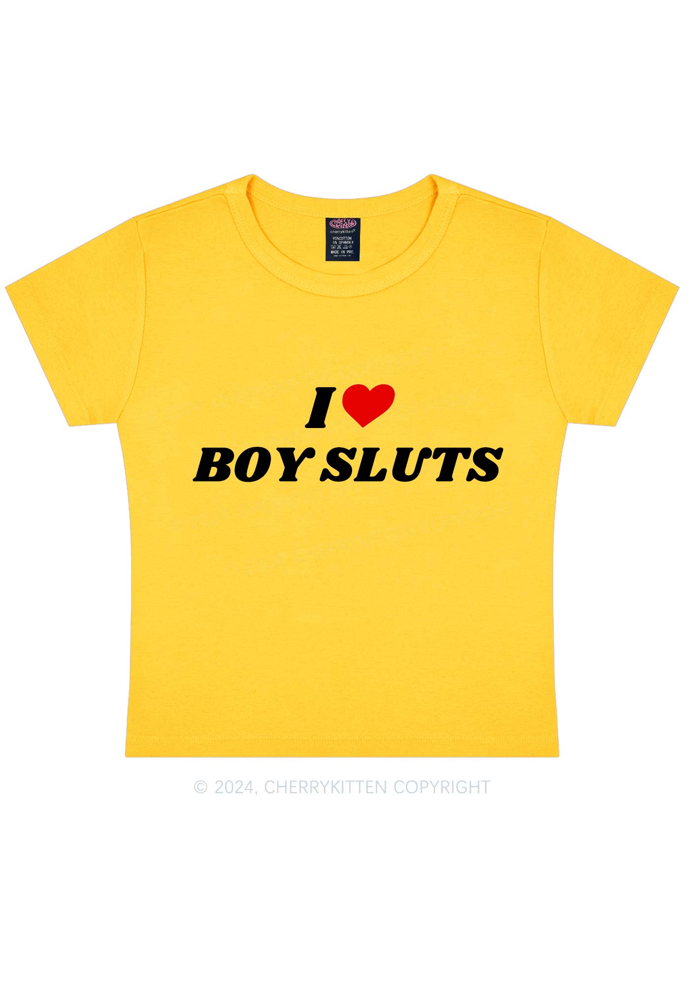 I Love Boy Slxt Y2K Baby Tee Cherrykitten