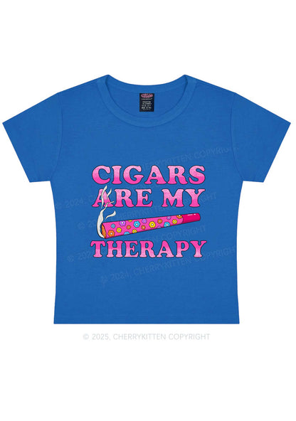 Cigars Are My Therapy Y2K Baby Tee Cherrykitten