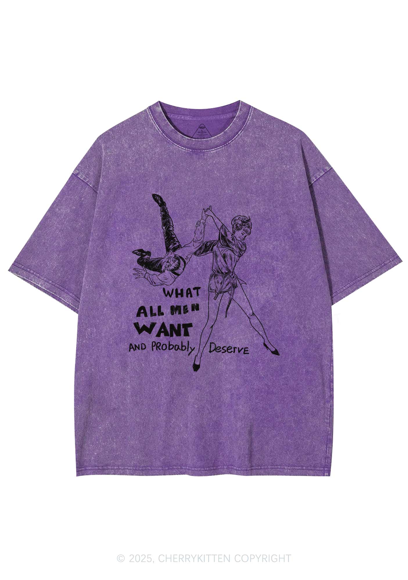 What All Men Want Y2K Washed Tee Cherrykitten