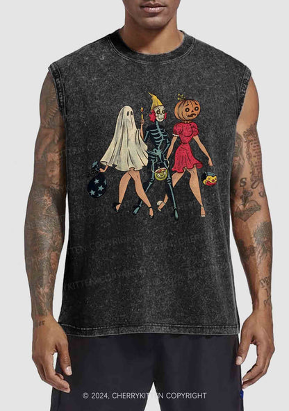 Halloween Ladies Y2K Washed Tank Cherrykitten