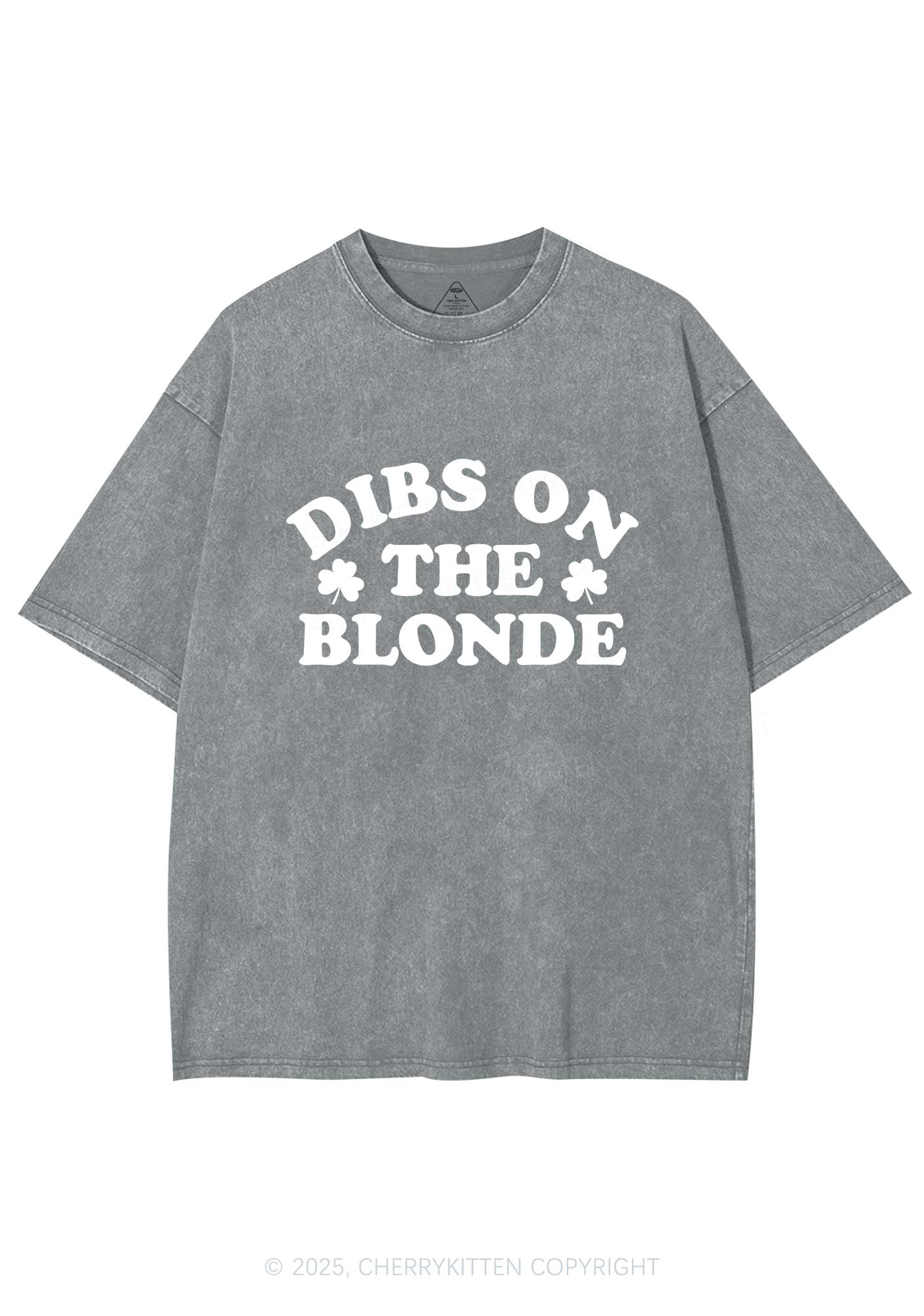 Dibs On The Blonde St Patricks Y2K Washed Tee Cherrykitten