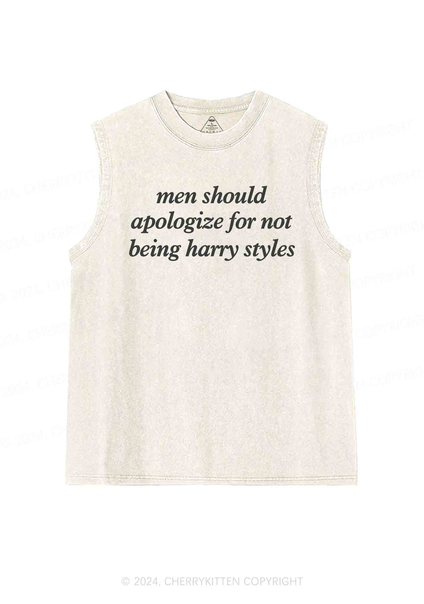 Men Should Apologize Y2K Washed Tank Cherrykitten