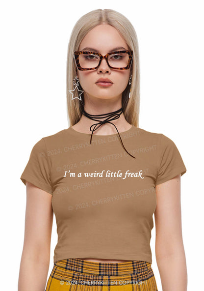 Weird Little Freak Y2K Baby Tee Cherrykitten