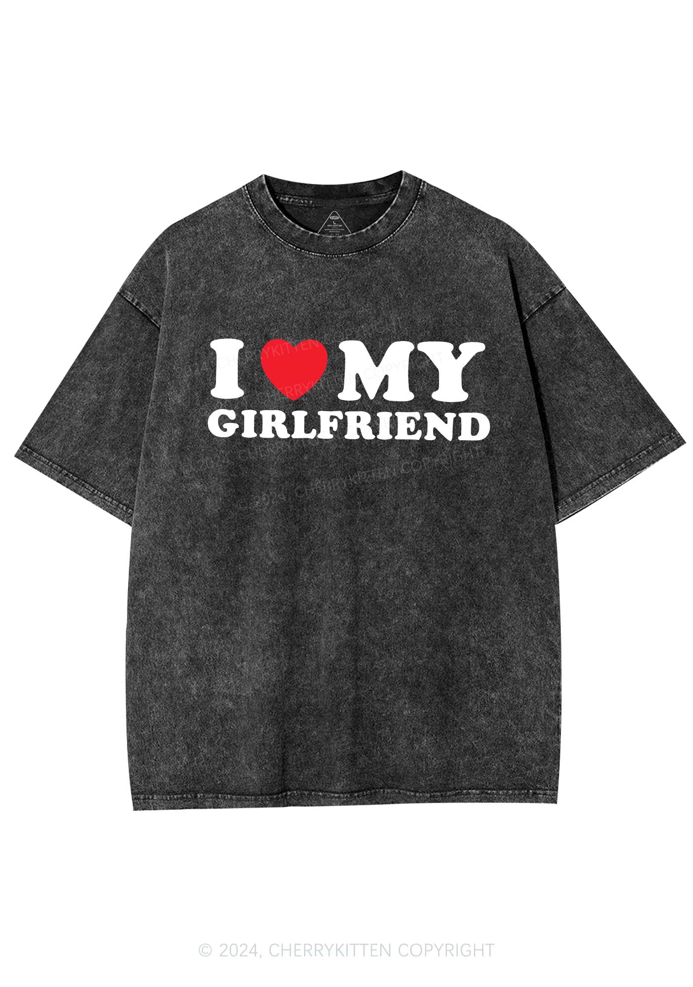 I Love Girlfriend Y2K Valentine's Day Washed Tee Cherrykitten