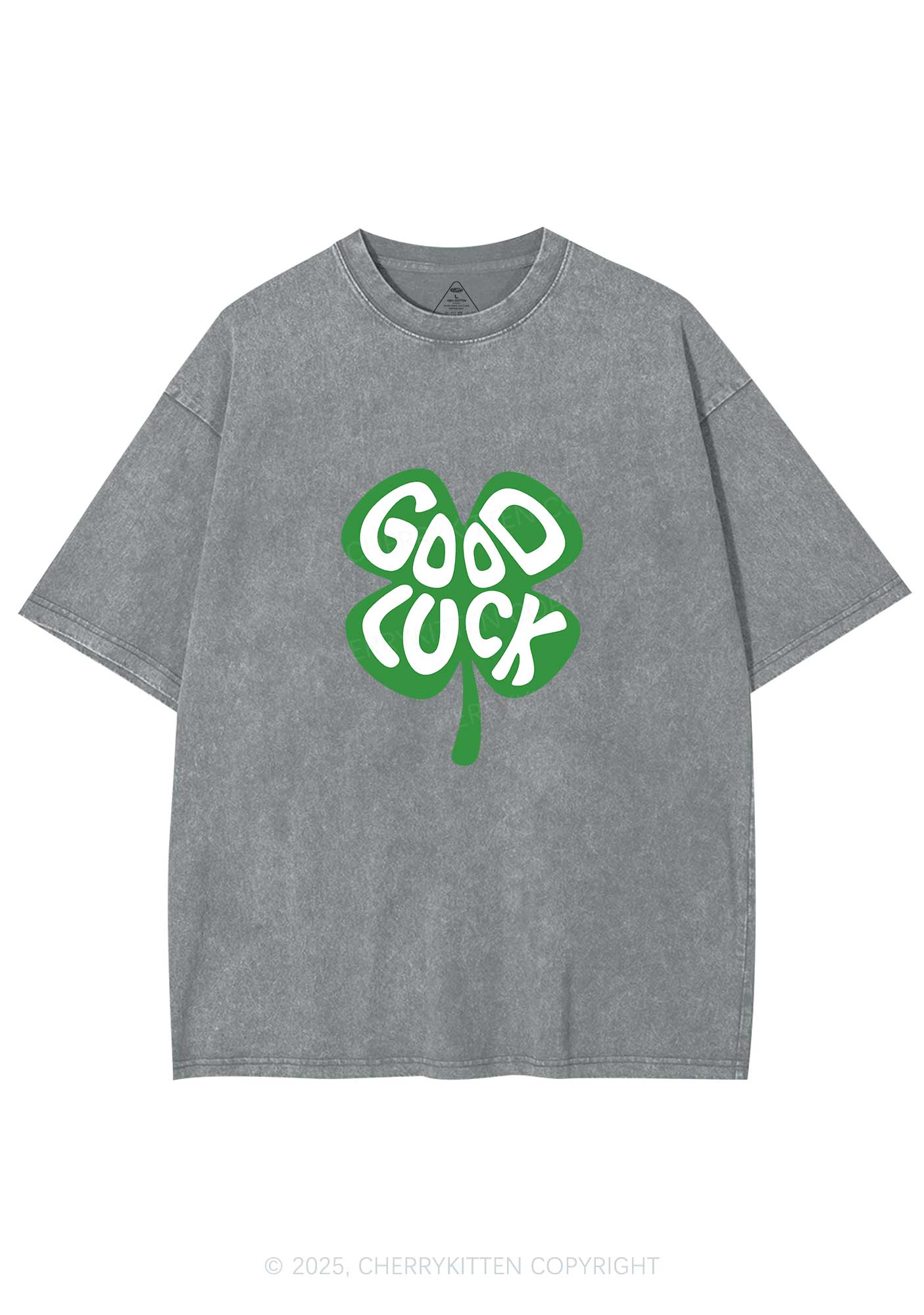 Good Luck St Patricks Y2K Washed Tee Cherrykitten