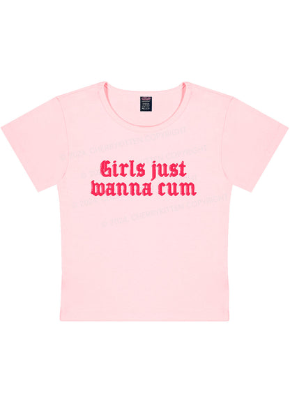 Girls Just Wanna Come Y2K Baby Tee Cherrykitten