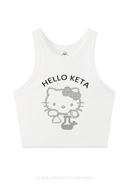 Hello Keta Y2K Crop Tank Top Cherrykitten