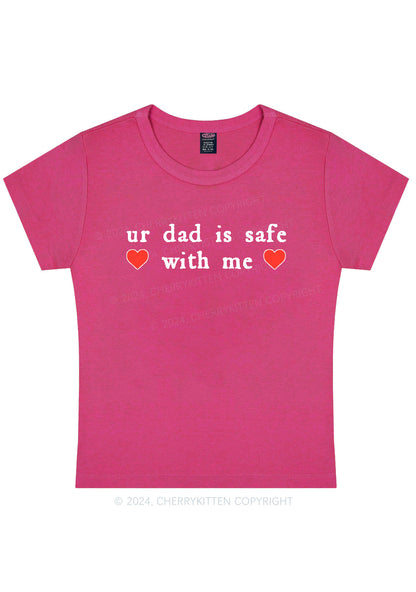 Ur Dad Is Safe With Me Y2K Baby Tee Cherrykitten