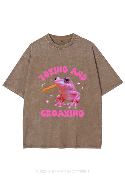 Toking And Croaking Y2K Washed Tee Cherrykitten